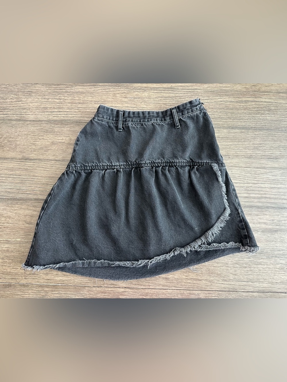Zara Black Frayed Mini Skirt Size XS